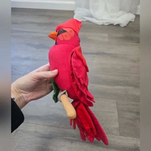 Handmade In El Salvador 1984 Red Bird On Branch Stuffed - Picture 5 of 10